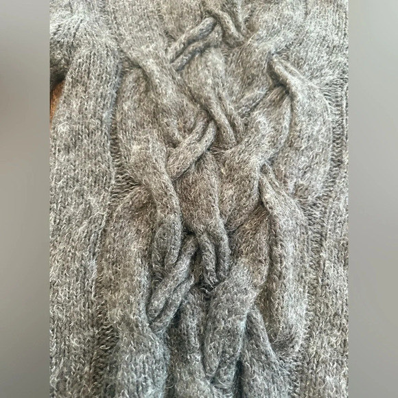 THEORY Bramsy Airmix Dark Gray Cable Knit Chunky Sweater Size Small 1357 - Picture 3 of 10